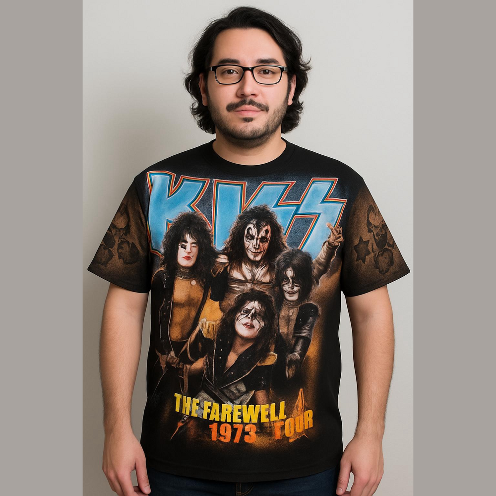 Apple Pie Kiss AOP Black Graphic Tee